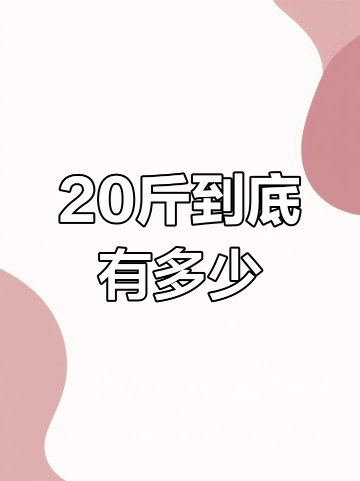 20斤肉有多重?看看这个你就懂了