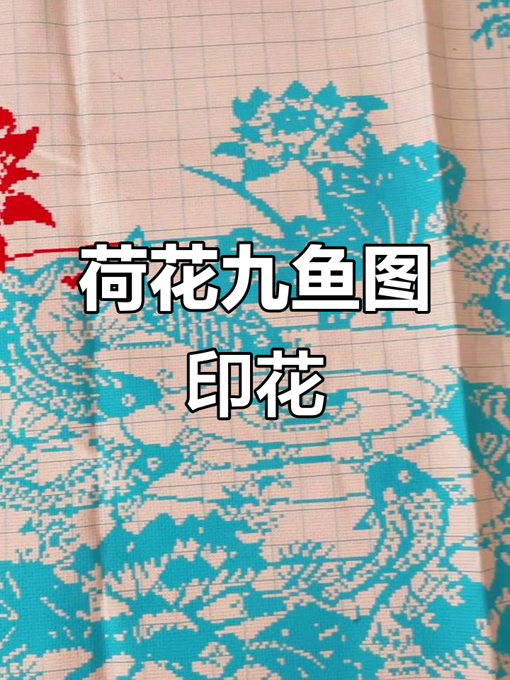 荷花九鱼图印花上线,十字绣爱好者必看!