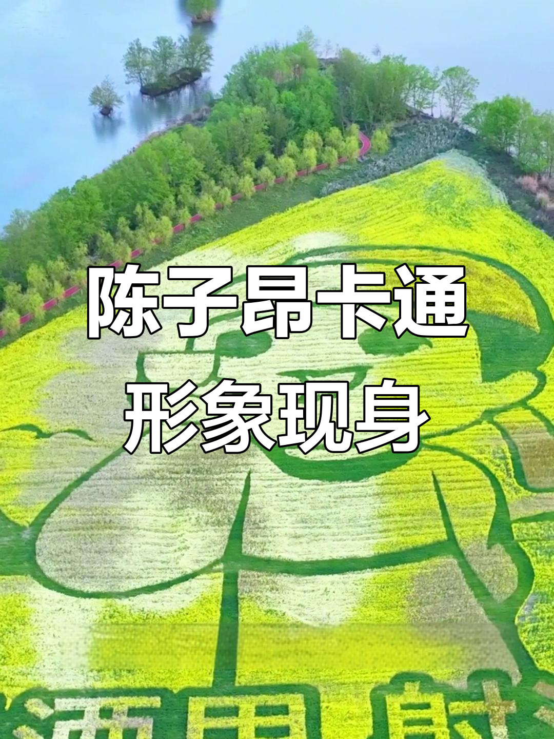 射洪双江交汇处,陈子昂卡通形象亮相油菜花海