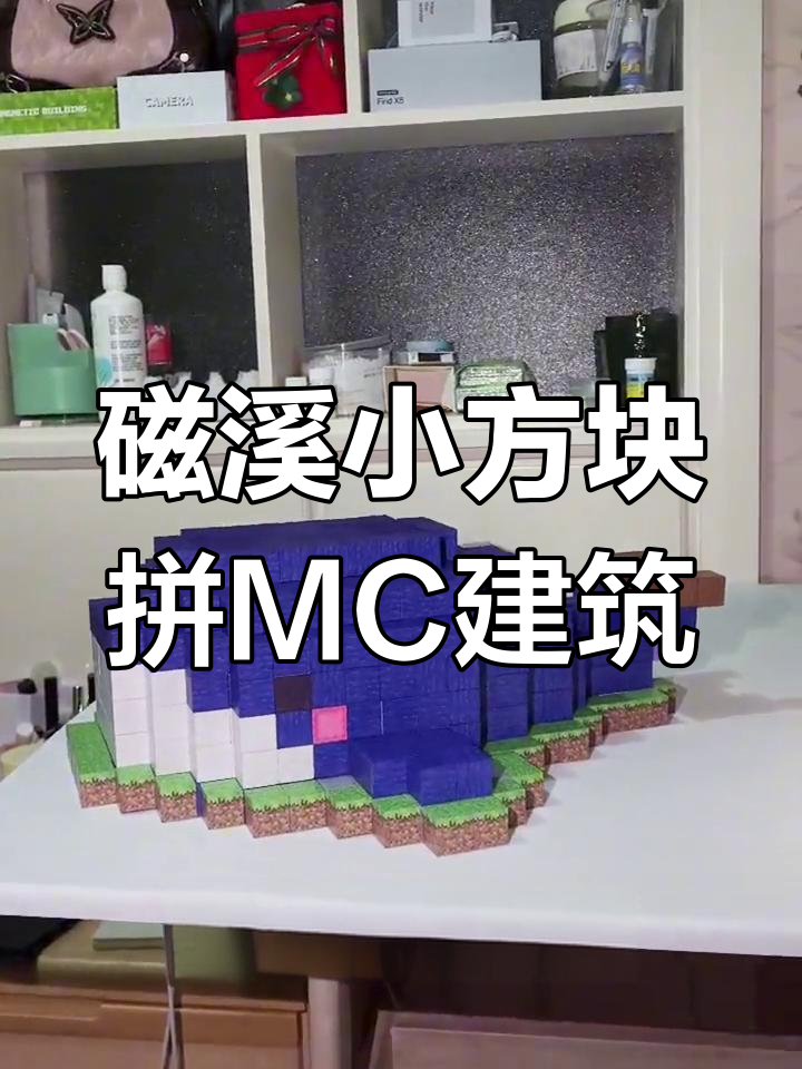 用磁溪小方块还原MC建筑,现实版青鱼小屋太可爱了