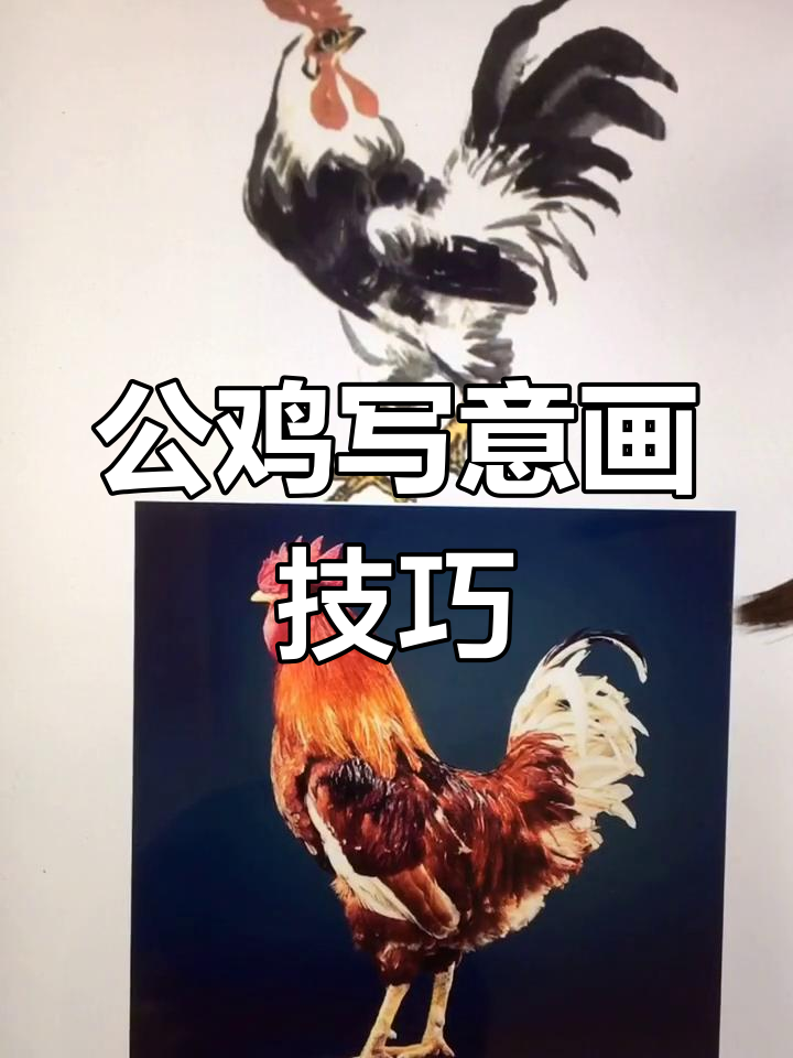 写意公鸡画法全解析:从头部到脚部的细节描绘