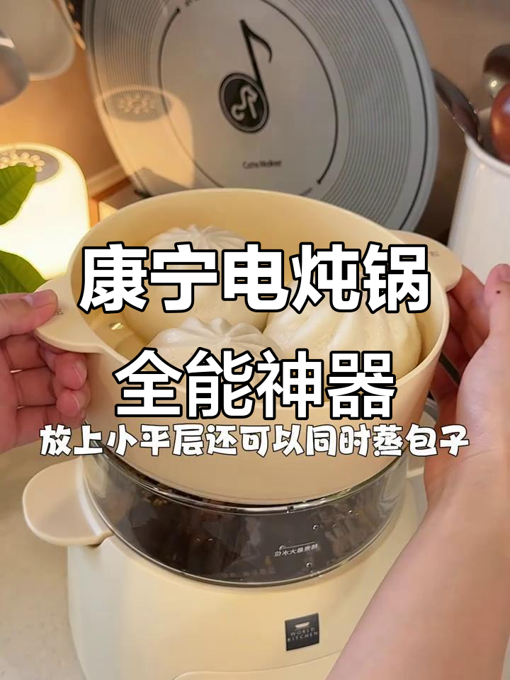 一锅多用,炖汤煮粥蒸包子全搞定!康宁贵妃电炖锅太强大了