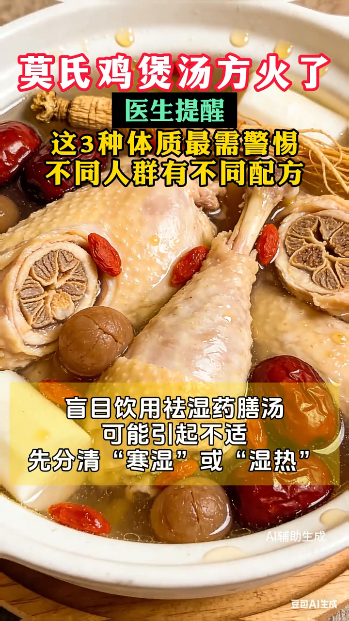医生提醒:莫氏鸡煲汤3种体质最需警惕!