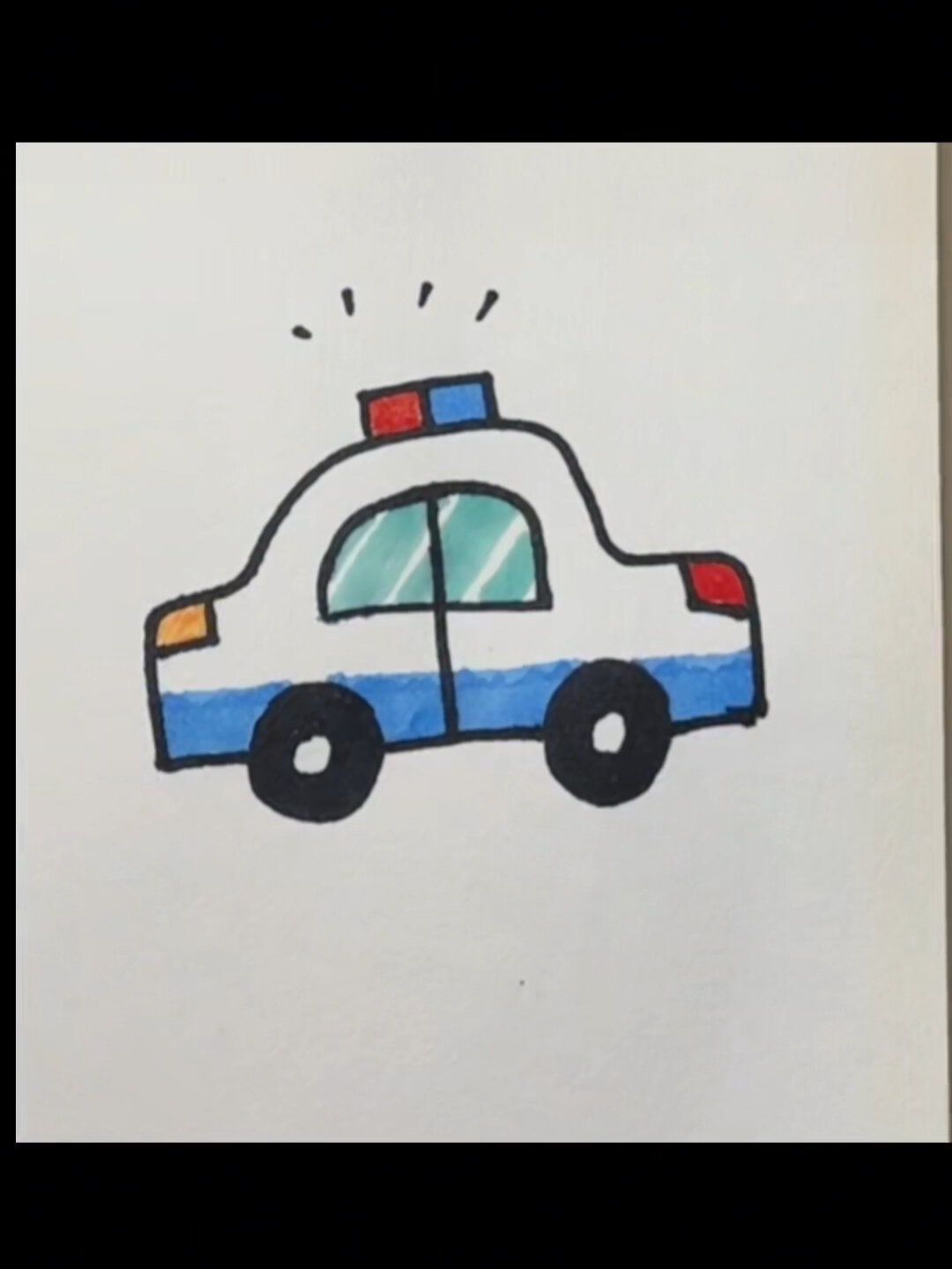 简单好学的警车简笔画,快来画吧