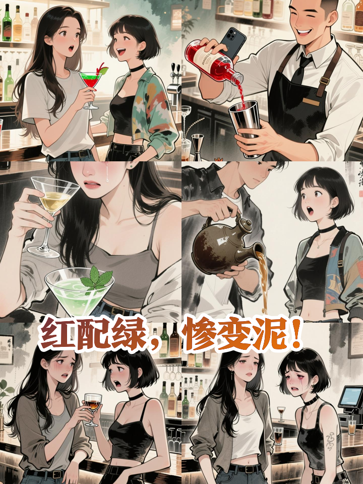闺蜜赌我敢喝“死亡配色”，结果调酒师手抖造出泥石流！