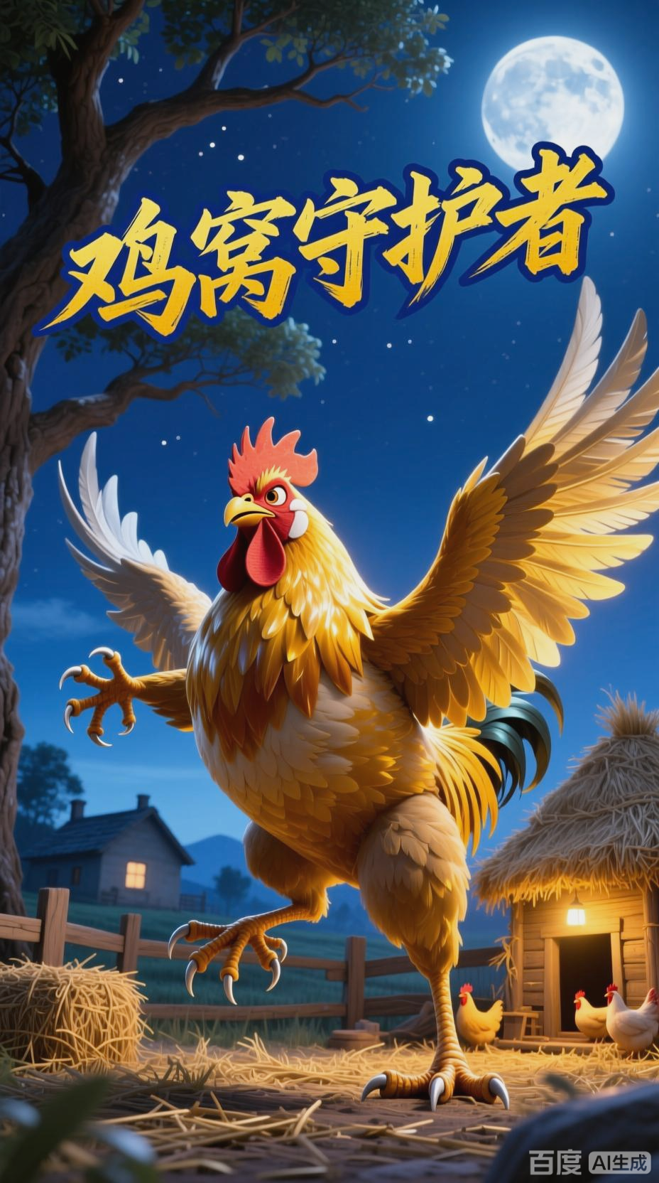 公鸡勇斗黄鼠狼，守护家园