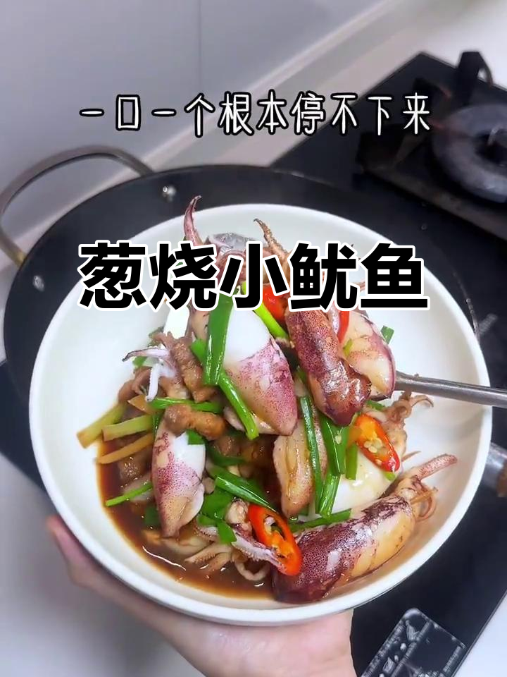 一口一个葱烧小鱿鱼,外焦里嫩超有味