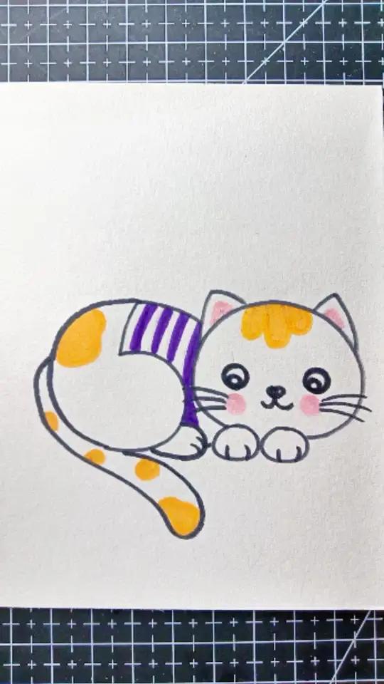 用数字5也能画出可爱的小猫咪#简笔画 #儿童简笔画 #小猫简笔画 #一起学画画 #亲子时光
