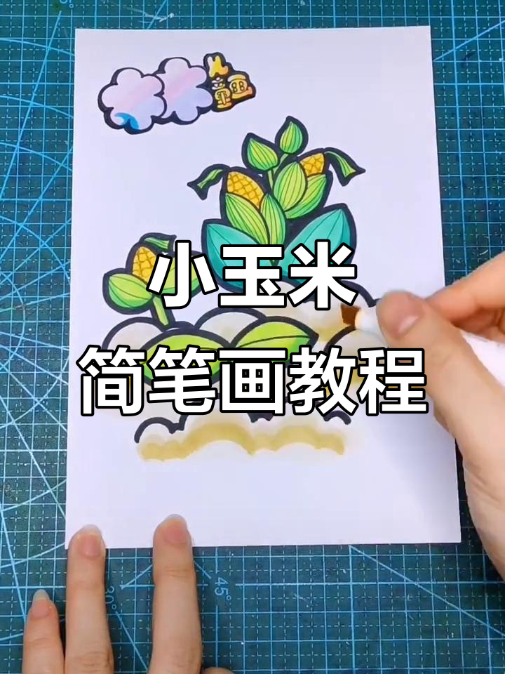 马克笔小玉米画法,轻松学会儿童艺术