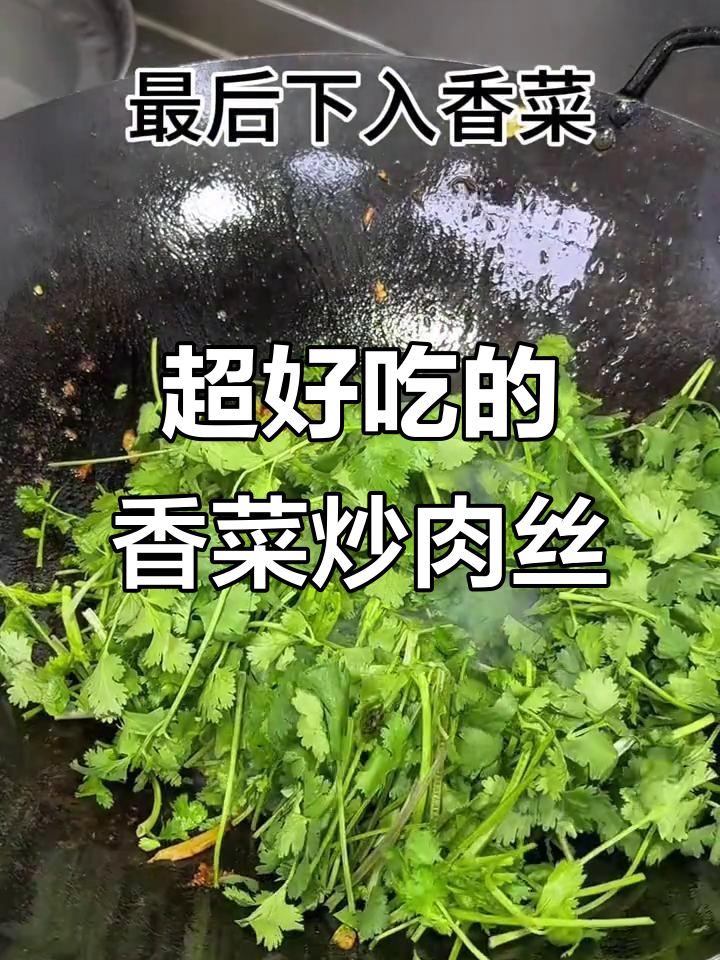 香菜炒肉丝,简单又下饭!爱吃香菜的必试这道美味