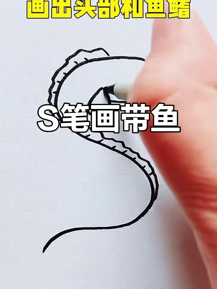 用字母S画可爱带鱼，简单又好玩
