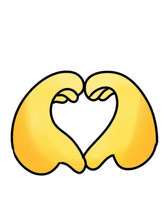 原来这样画爱心手势这么简单啊 灵魂画手画画简笔画爱心手势表情包