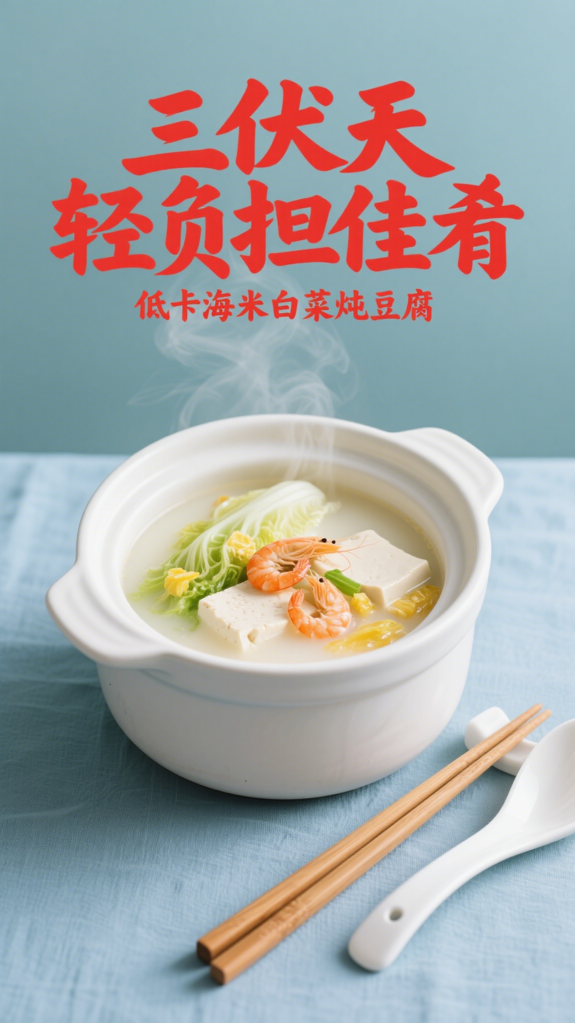 三伏天轻负担佳肴，低卡海米白菜炖豆腐