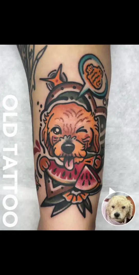 小狗狗肖像 oldschool纹身 纹身的意义 tattoo 刺青 宠物肖像