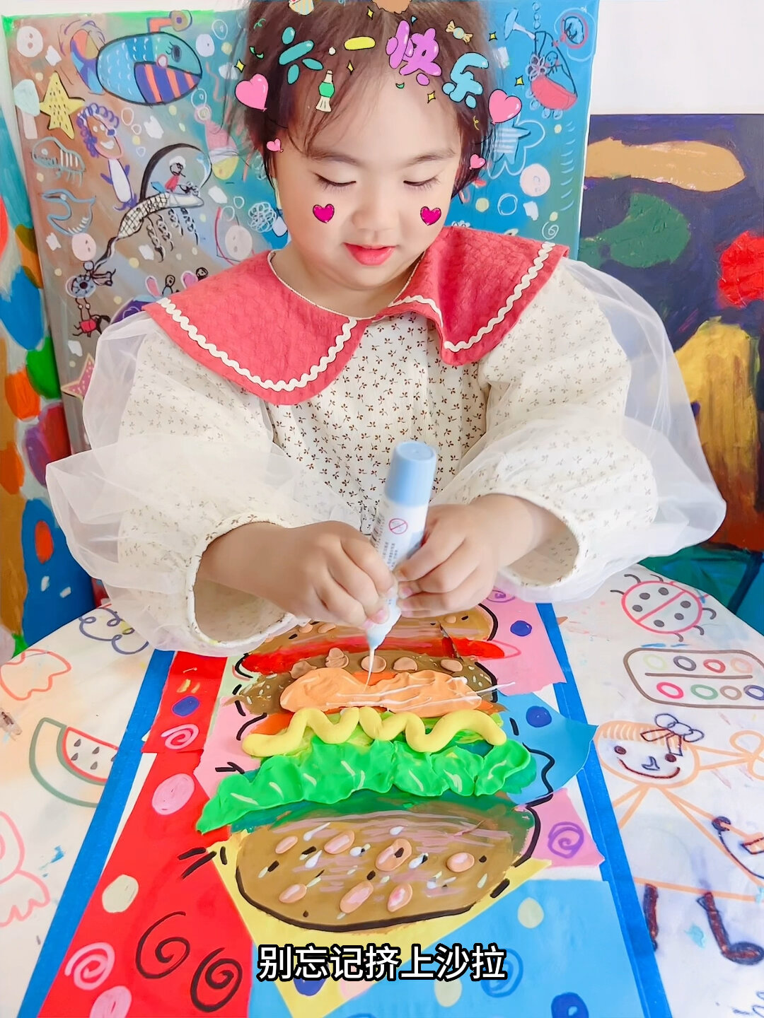 3-6岁儿童创意手工画|小朋友都喜欢的汉堡