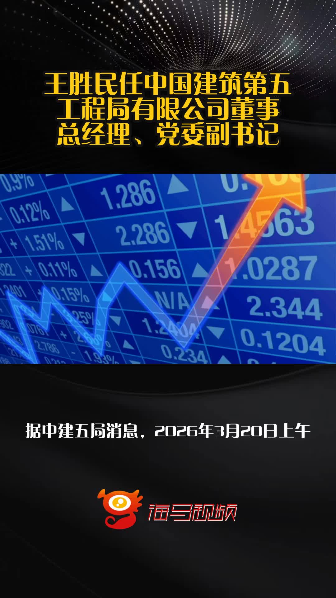 王胜民任中国建筑第五工程局有限公司董事、总经理、党委副书记