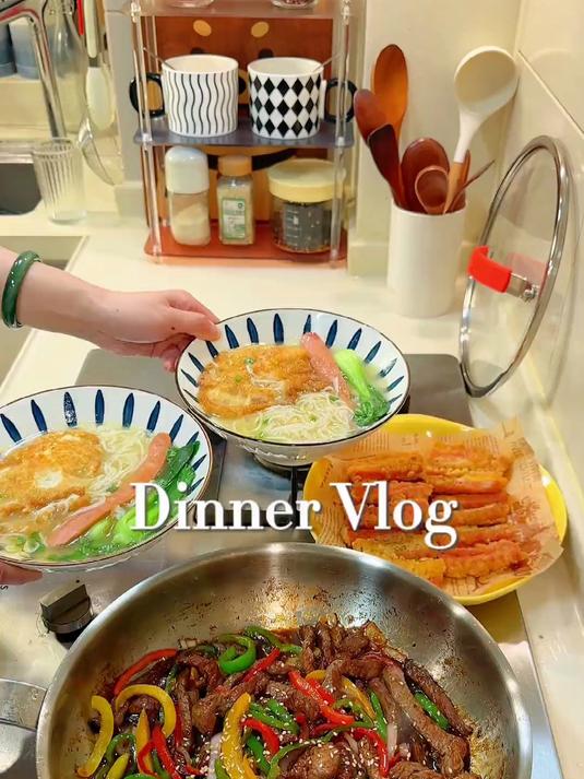 二人晚餐｜清汤小面+香酥炸蟹柳+黑椒牛柳