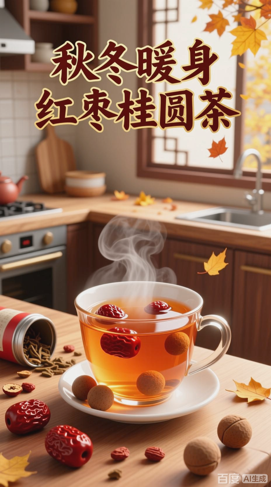 红枣桂圆，暖身养生茶