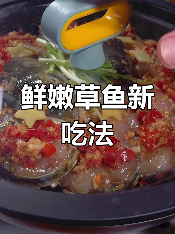 草鱼新做法,蒸一蒸更美味!蒜香剁椒酱拌入鱼肉中