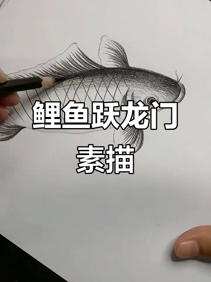 10秒学会鲤鱼跃龙门素描技巧，零基础也能轻松上手