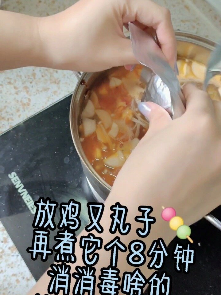 番茄蘑菇鸡肉丸汤懒人做法