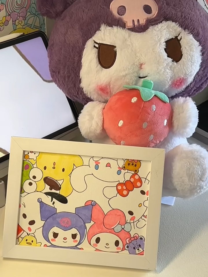 马克笔手绘|三丽鸥全家福简笔画