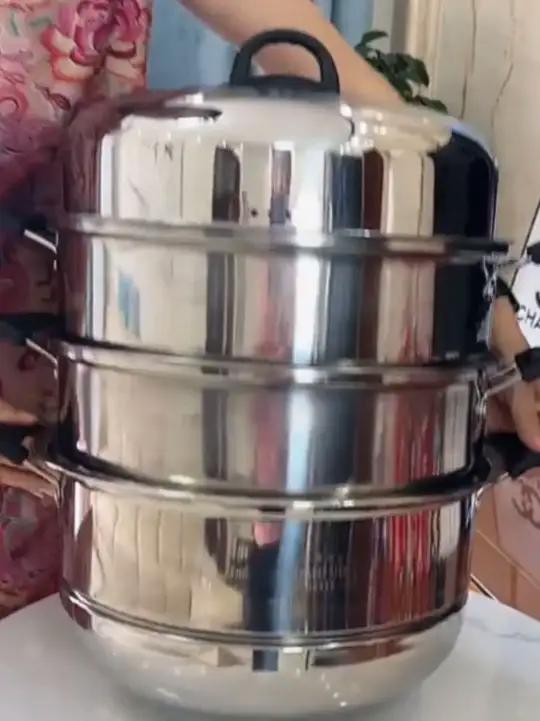 不锈钢蒸锅蒸笼加厚316家用多功能蒸炖煮馒头专用不锈钢蒸煮锅-2