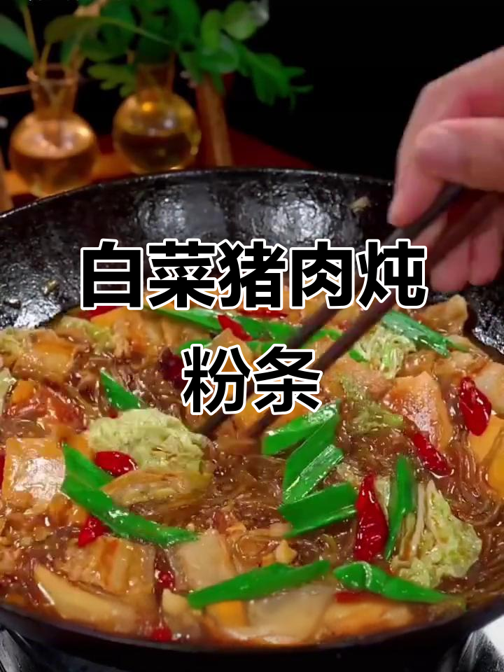 冬季暖心家常菜,白菜猪肉炖粉条,做法超简单
