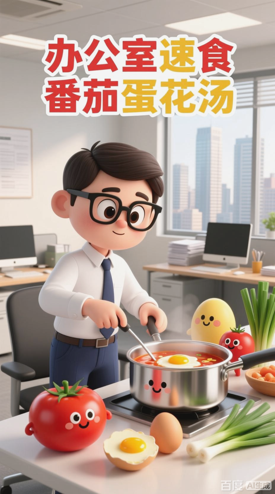 办公室速食,番茄蛋花汤