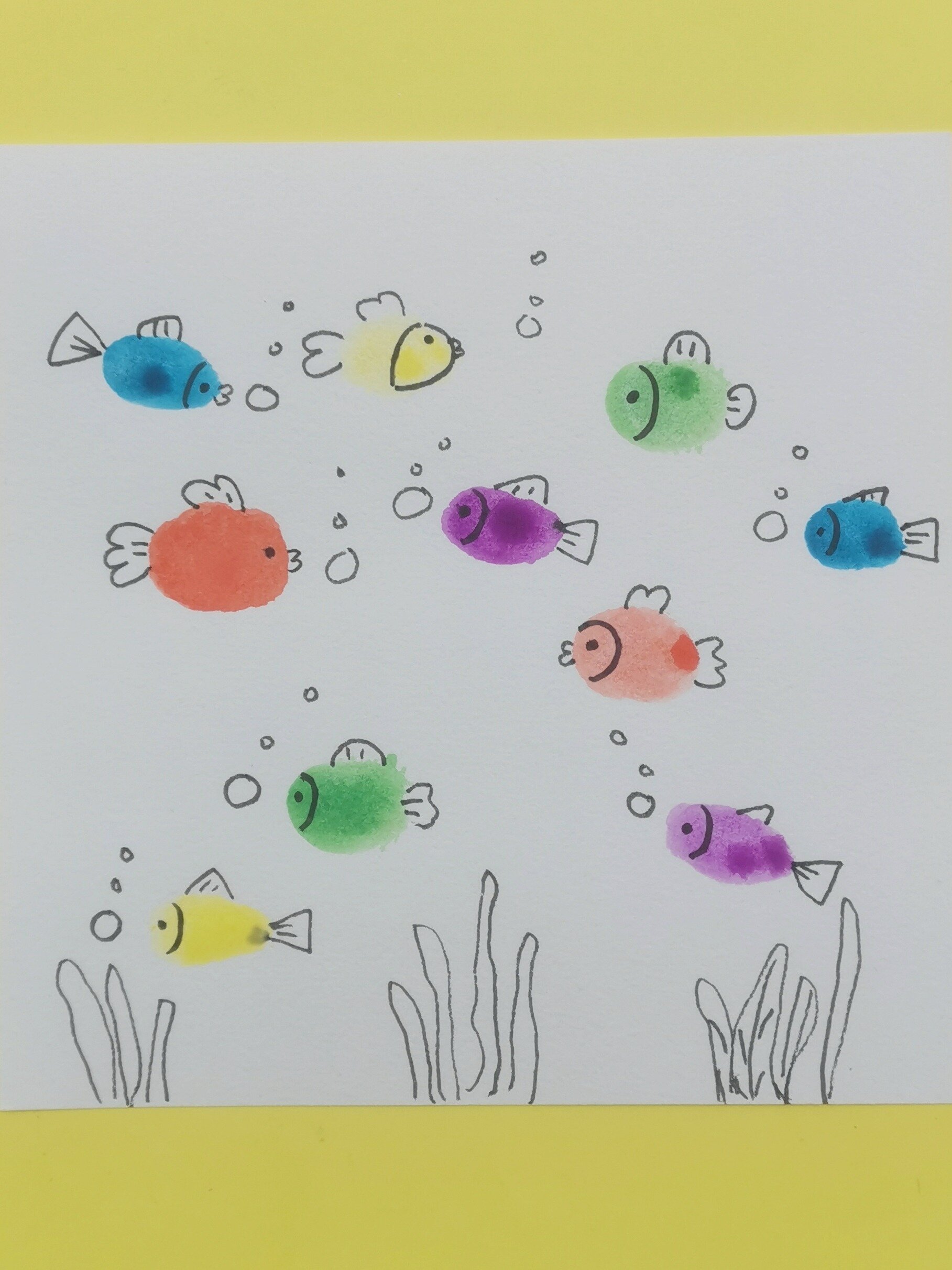 创意儿童画|这样画鱼太简单了吧