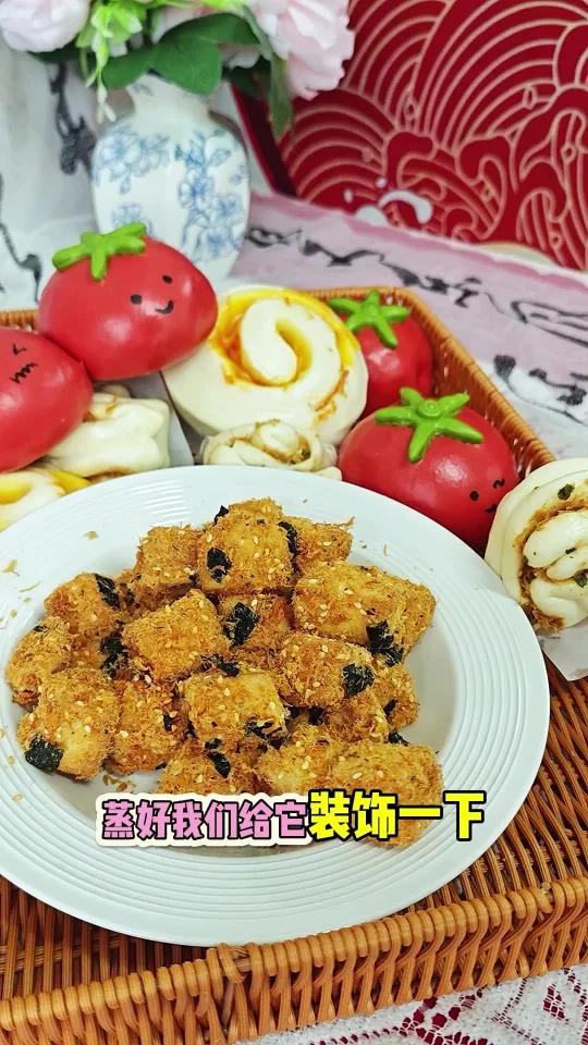 一次解锁4款肉松馒头,每款都好吃到飞起