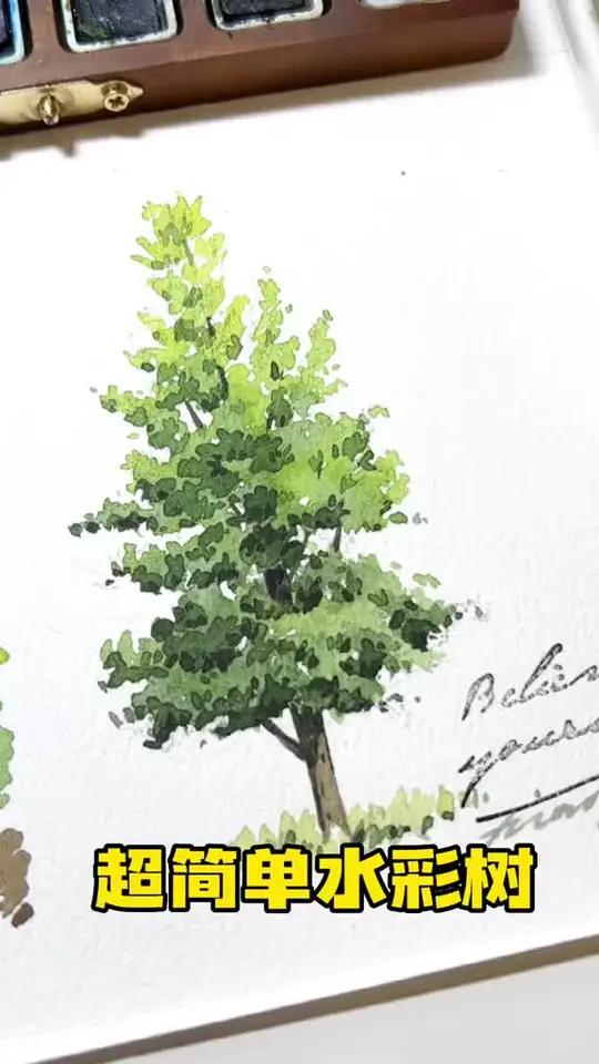 简单的水彩树小教程