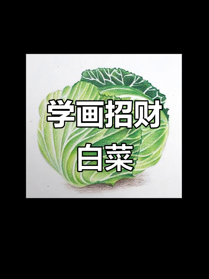 彩铅白菜画法,轻松学会招财技巧