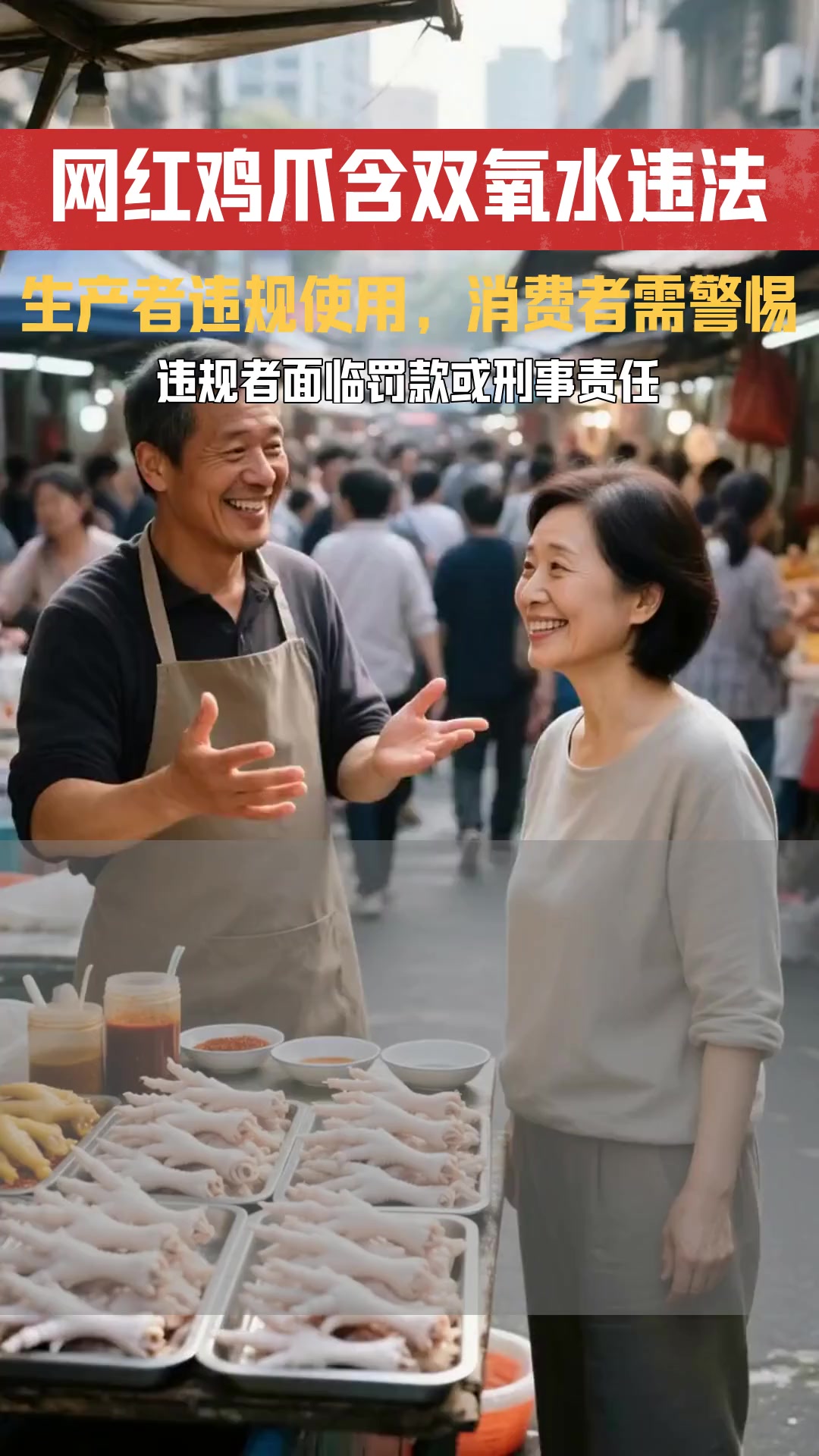 网红鸡爪 或含双氧水 长期食用致健康危害 制作销售此类鸡爪是否违法