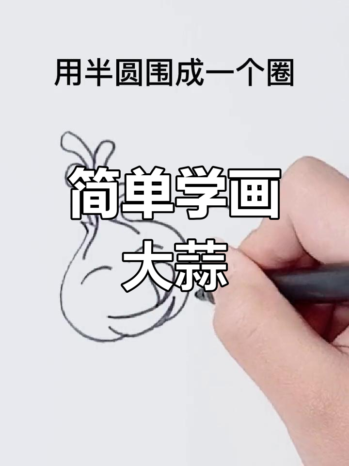 大蒜简笔画教程,轻松学会