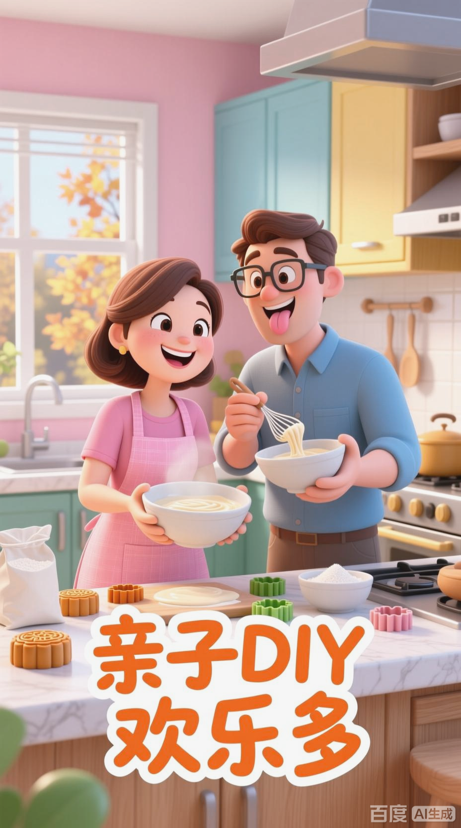 亲子DIY冰皮月饼,欢乐胜过完美