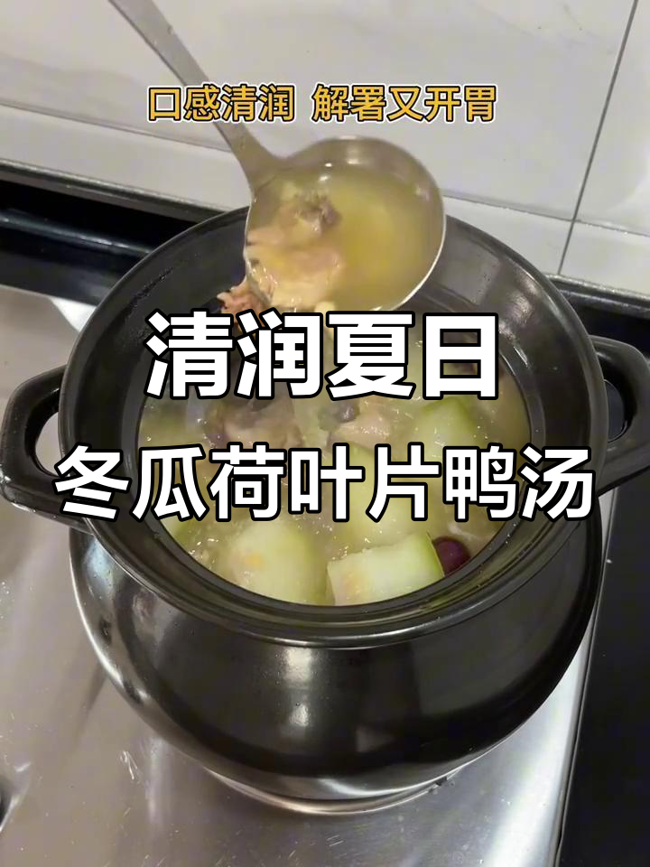 冬瓜荷叶煲青头鸭汤,清热解暑、利水祛湿,夏季必备养生良方
