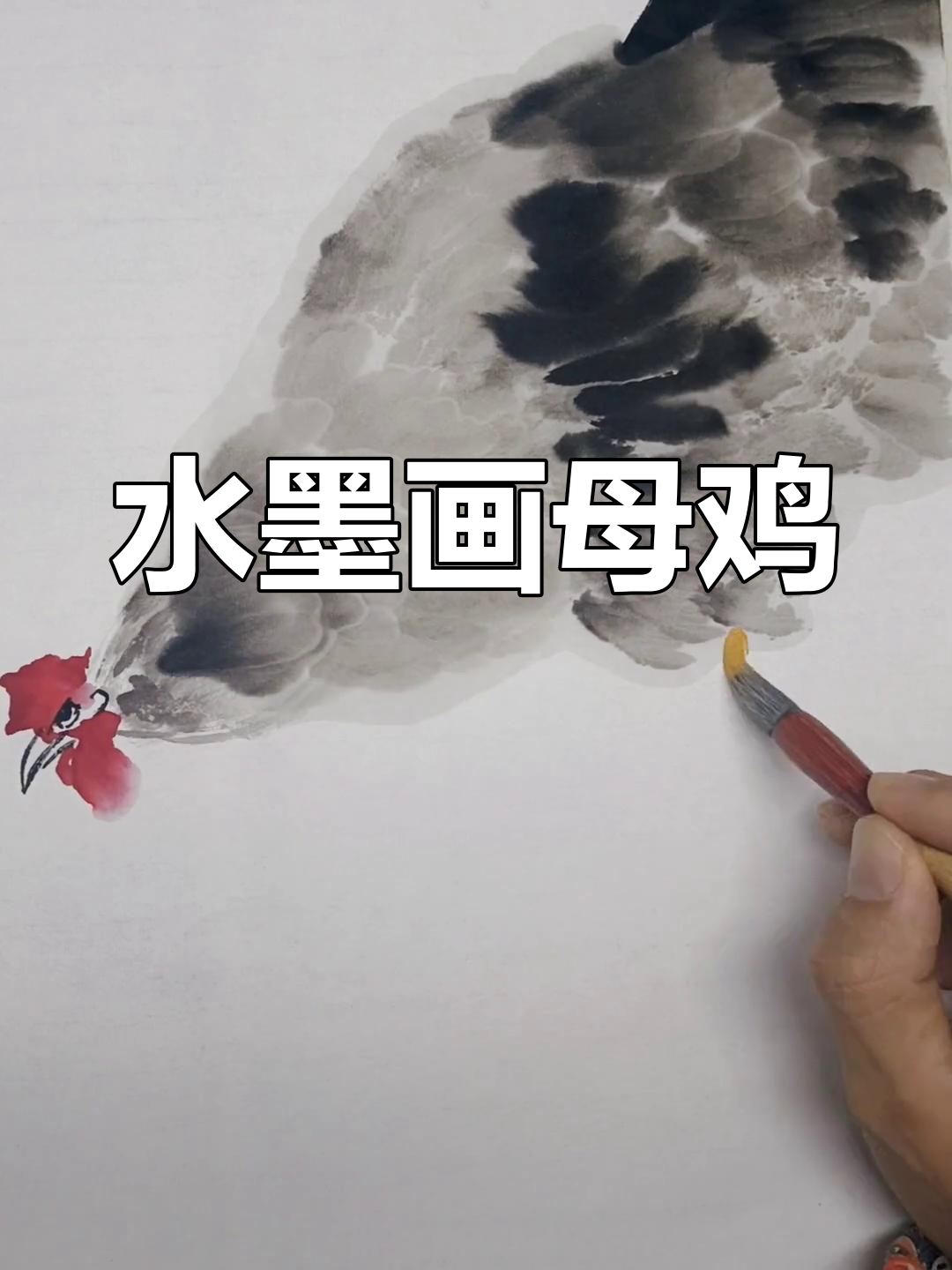 母鸡羽毛绘制技巧,轻松掌握水墨写意