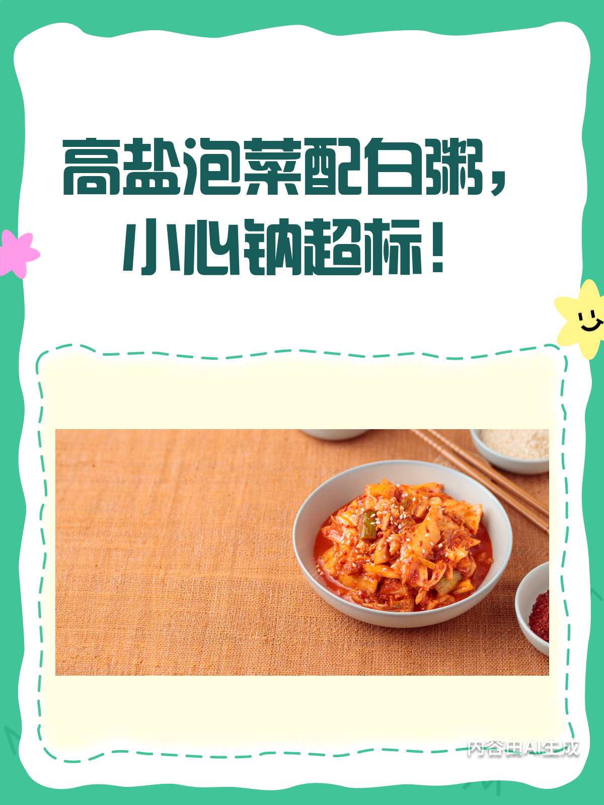 高盐泡菜配白粥?小心钠摄入超标警告!