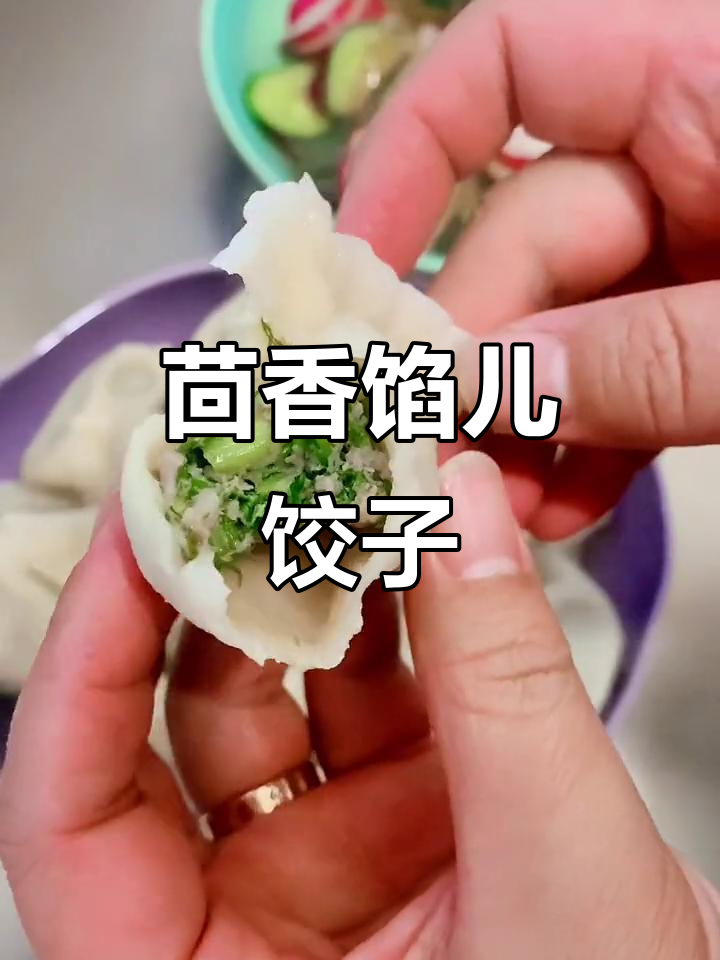 茴香猪肉饺子,鲜嫩美味,搭配黄瓜沙拉更诱人