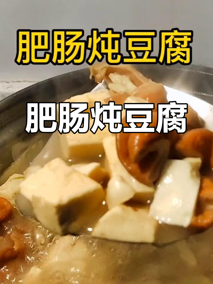 山东肥肠炖豆腐,汤浓味美,吃一次就停不下来!