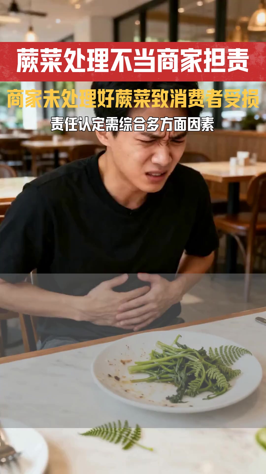 蕨菜未正确处理食用 商家是否需承担消费者健康受损的赔偿责任