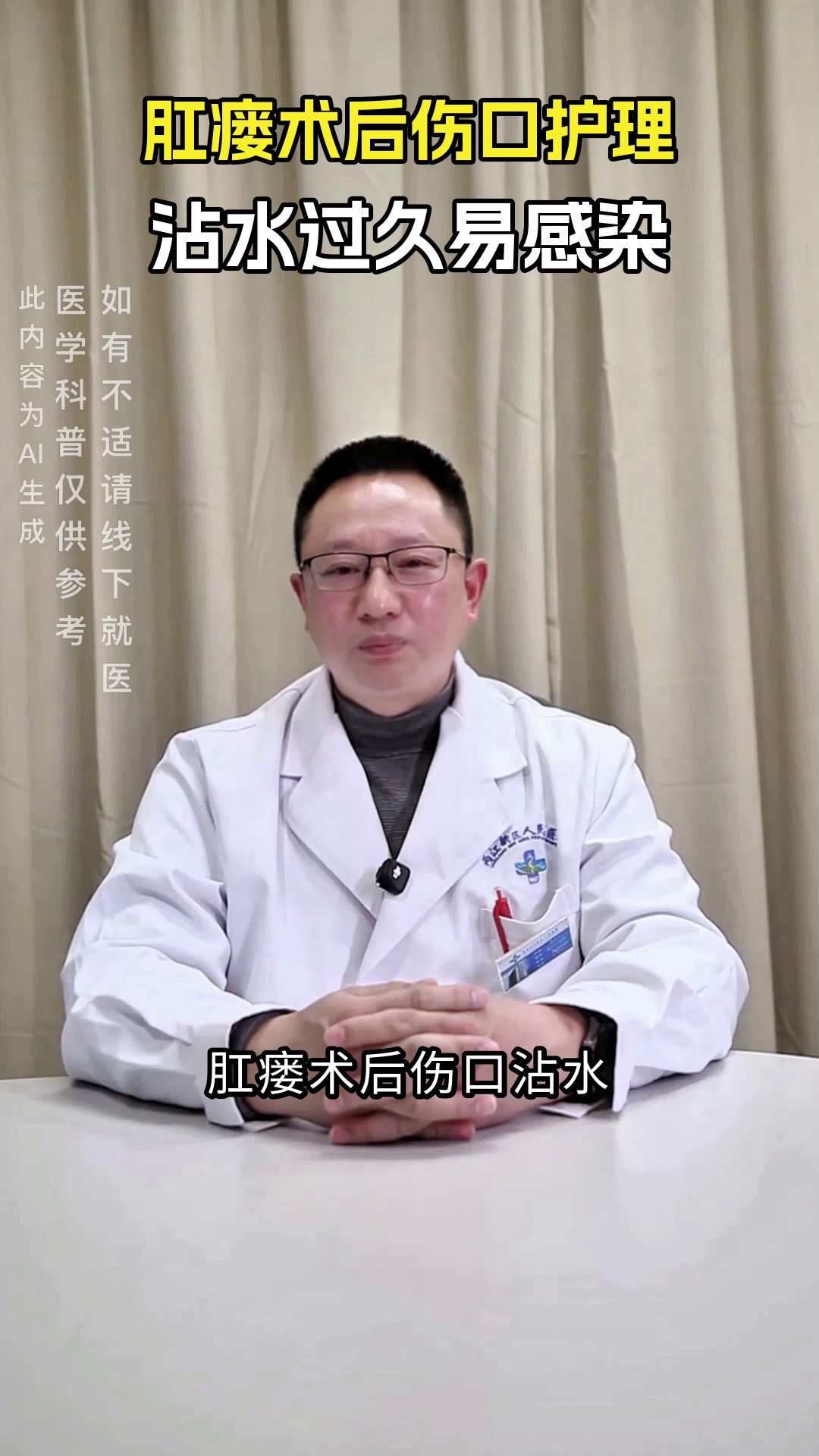 肛瘘术后伤口能沾水吗?