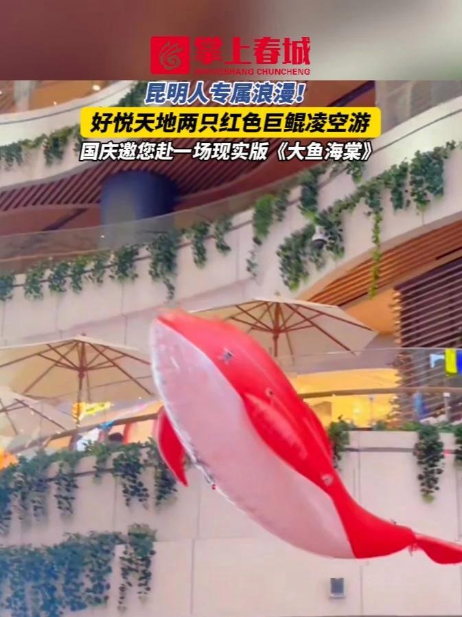 昆明人专属浪漫!好悦天地两只红色巨鲲凌空游,国庆邀您赴一场现实版《大鱼海棠》旅居云南好在昆