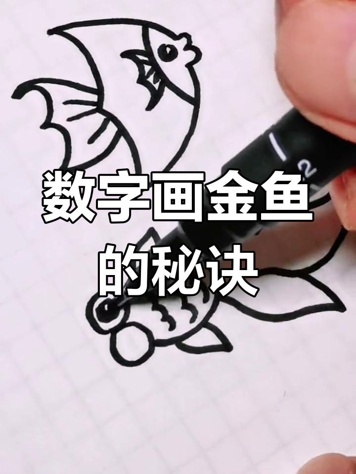 用数字画鱼,简单又有趣!三尾金鱼轻松搞定