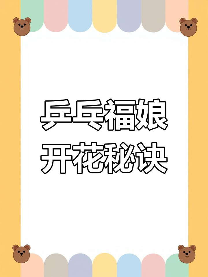 乒乓福娘开花技巧大揭秘,如何用颗粒肥助力花朵绽放