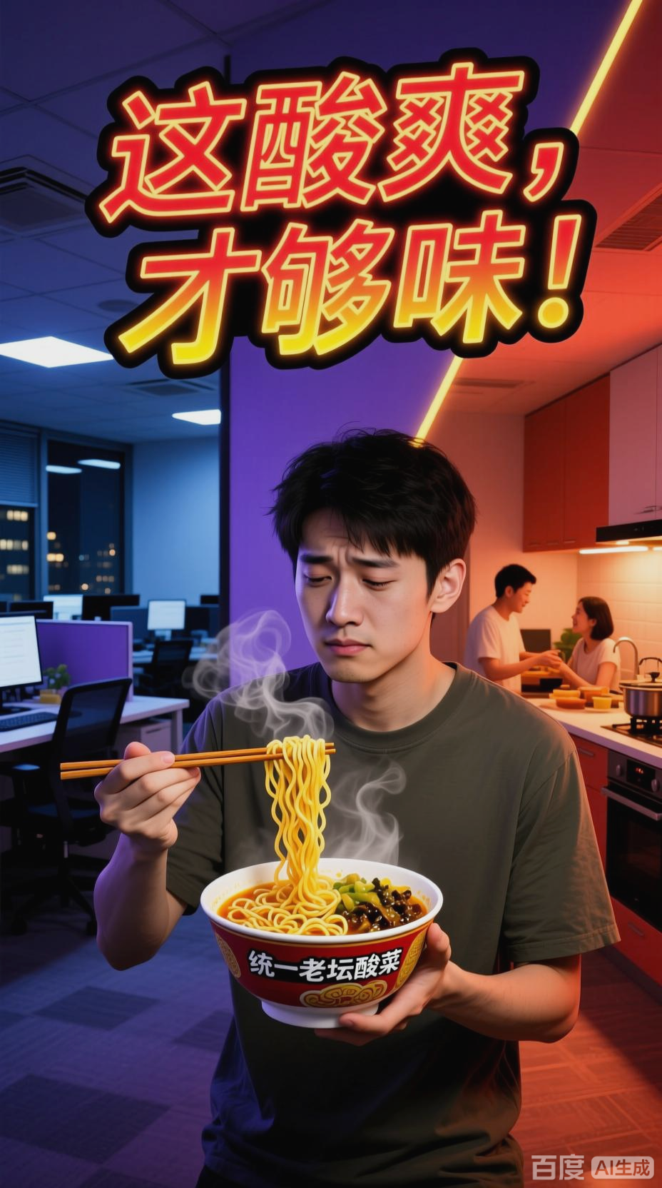 统一老坛酸菜面，深夜的味蕾唤醒者