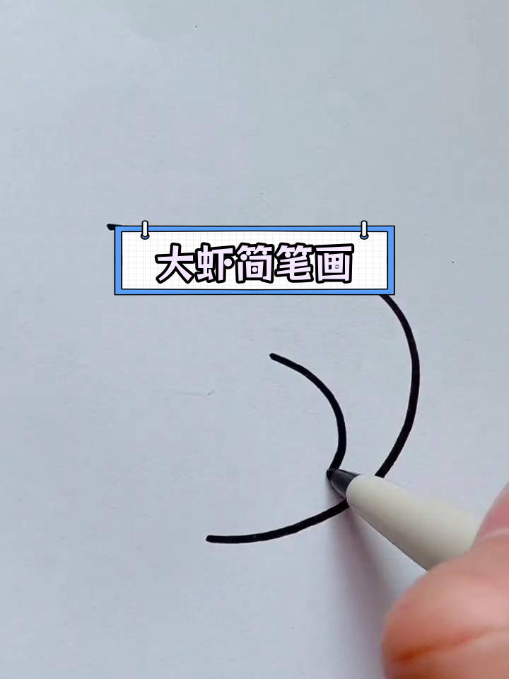 亲子简笔画教程:画大虾