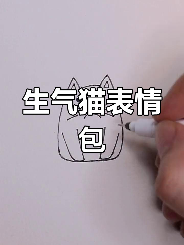 猫咪生气表情简笔画教程