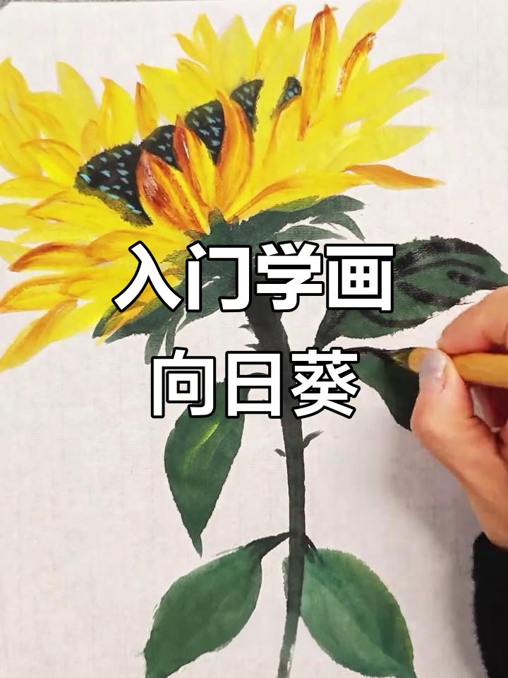 从零基础到画出栩栩如生的向日葵，国画教程全解析